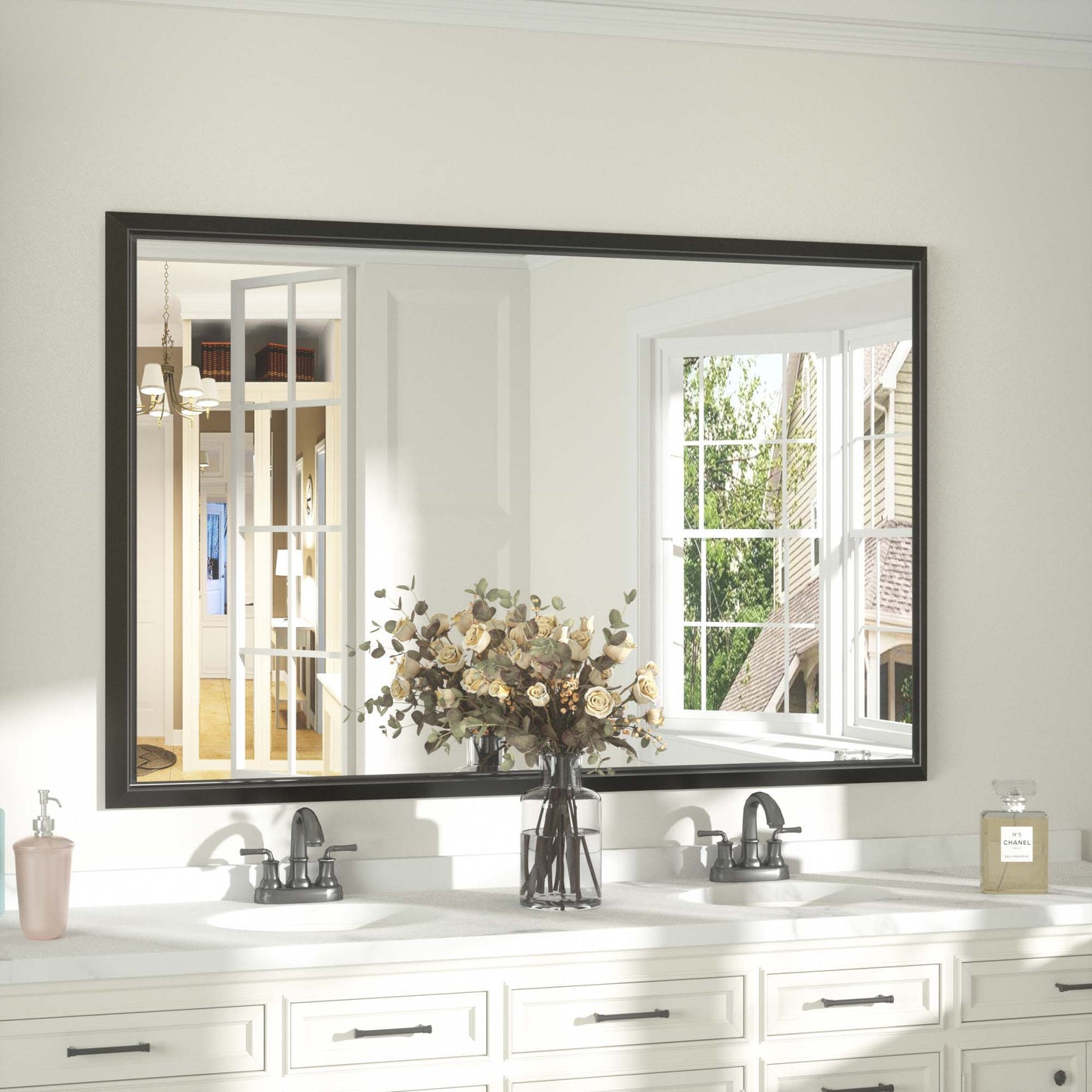 
                  
                    55 x 36 Inch | PILOCOS Modern Rustic Large Beveled Frame Bathroom Mirrors for Wall
                  
                