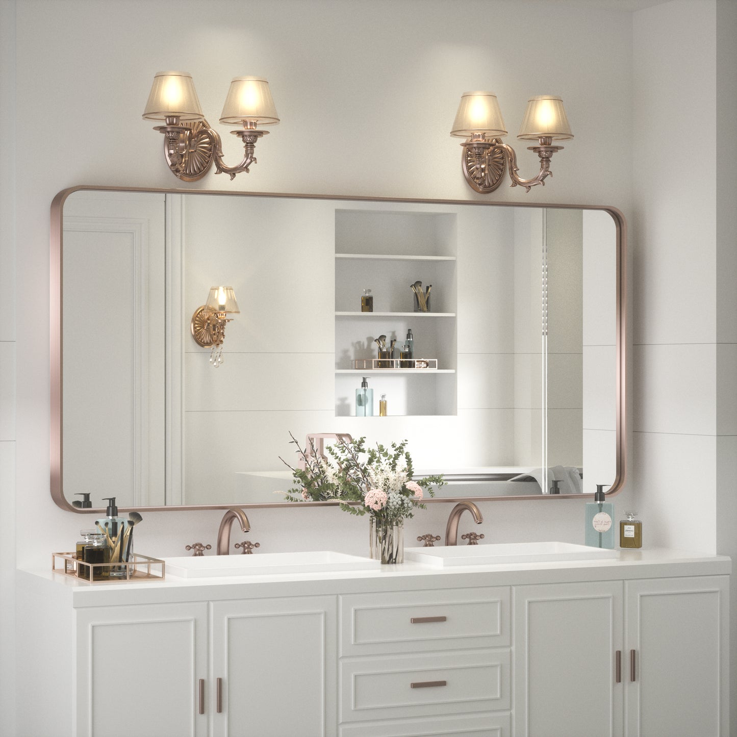 
                  
                    60" x 30" PILOCOS Large Elongated Modern Metal Frame Bathroom Decorative Mirrors
                  
                