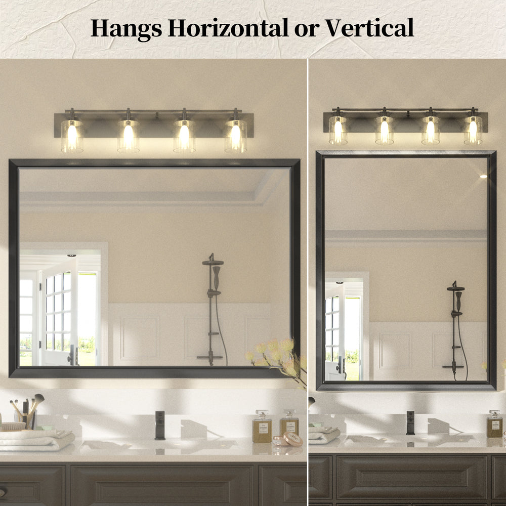 
                  
                    40 x 30 Inch | PILOCOS Modern Rustic Rectangular Beveled Frame Bathroom Vanity Mirror
                  
                