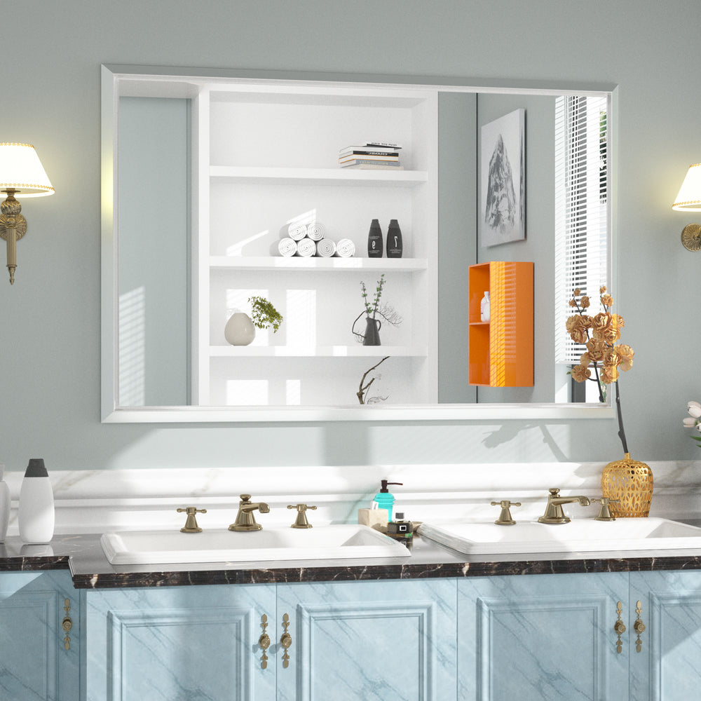 
                  
                    55 x 36 pouces | PILOCOS Miroirs de salle de bain rustiques modernes à grand cadre biseauté pour mur
                  
                