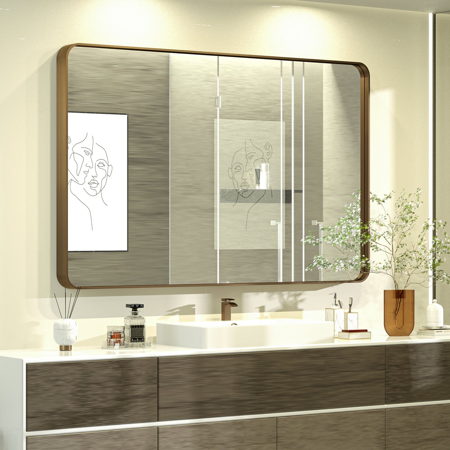 
                  
                    55 "x 36" PILOCOS Grands miroirs de vanité de salle de bain muraux luxueux
                  
                
