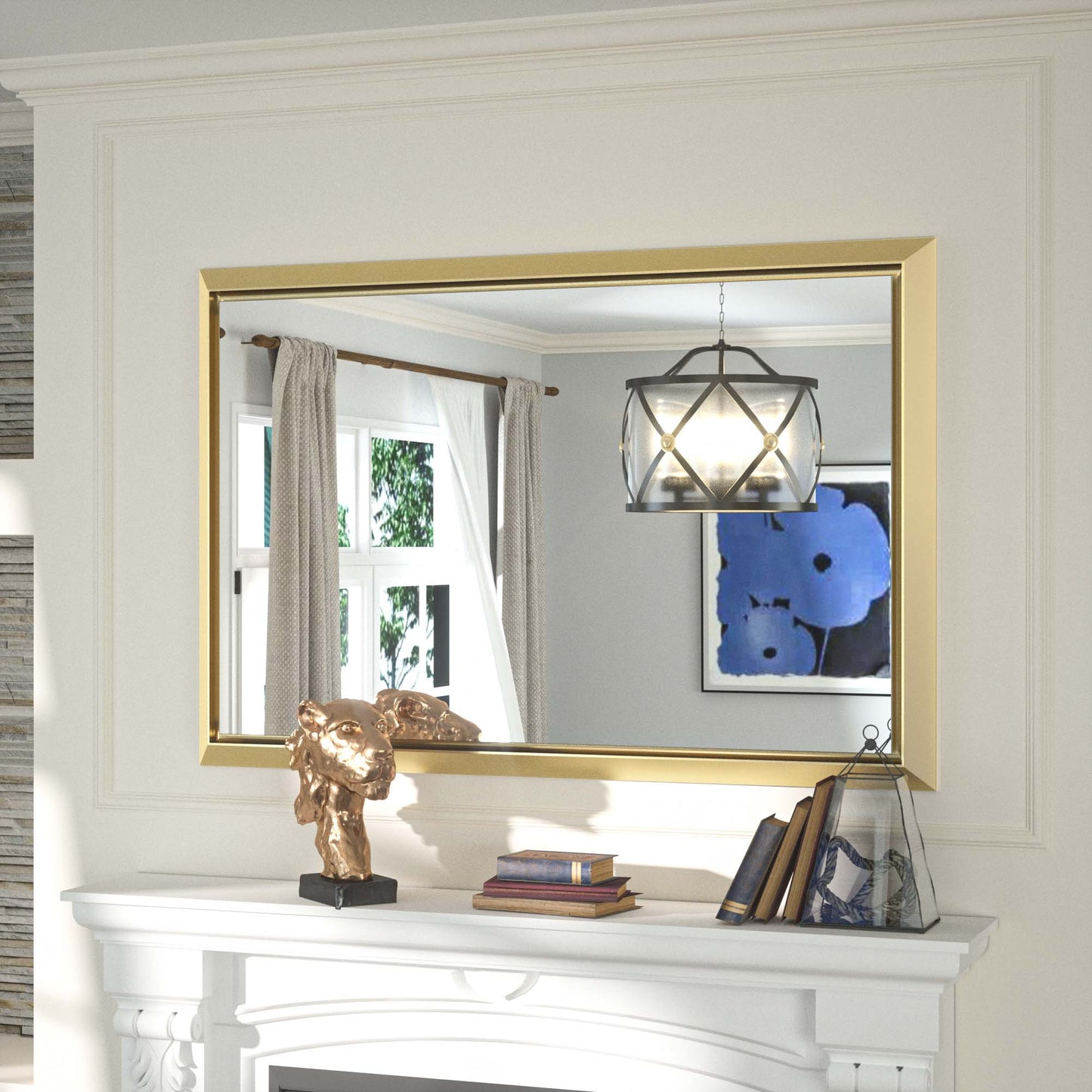 
                  
                    36 x 30 Inch | PILOCOS Farmhouse Vintage Rectangular Beveled Frame Bathroom Mirror for Wall
                  
                