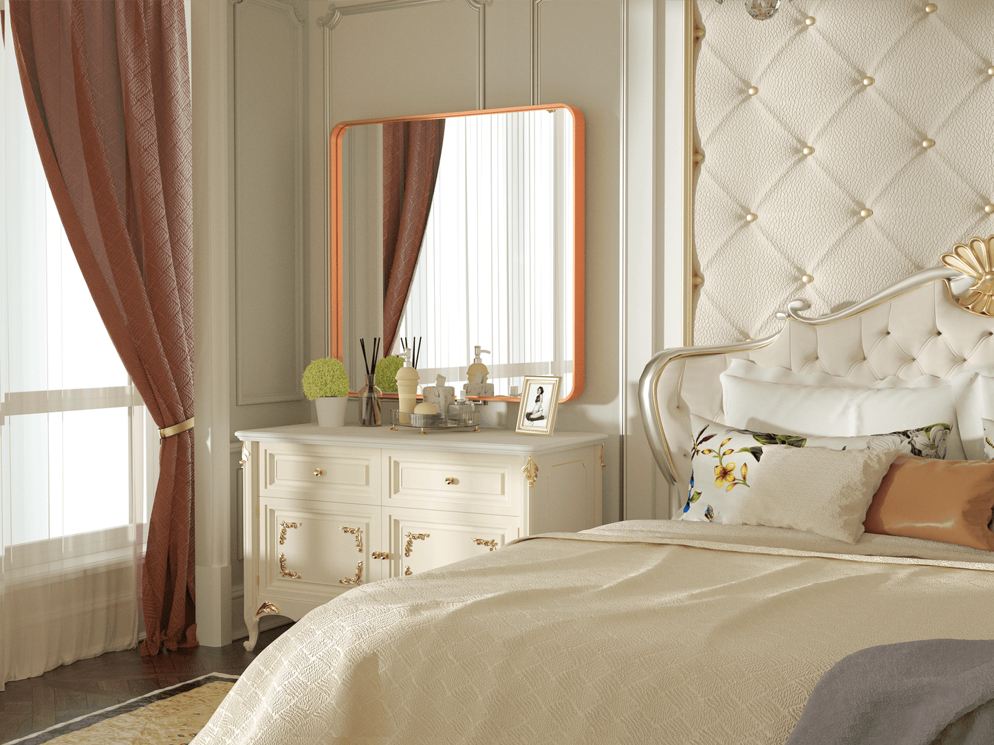 
                  
                    Miroir décoratif à cadre carré moderne PILOCOS de 36 po x 36 po pour vanité de chambre à coucher
                  
                
