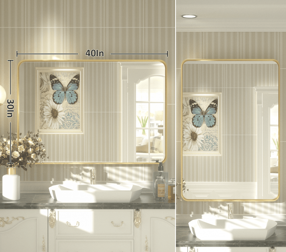 
                  
                    40" x 30" PILOCOS Modern Contemporary Big Ribbed Texture Frame Mirror for Bathroom/Wall/Bedroom/Entryway
                  
                