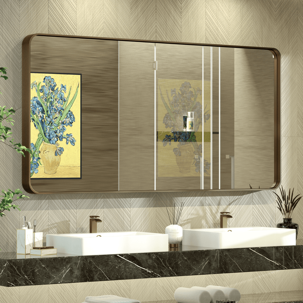 
                  
                    60 "x 30" PILOCOS Grands miroirs décoratifs allongés en métal pour salle de bain
                  
                