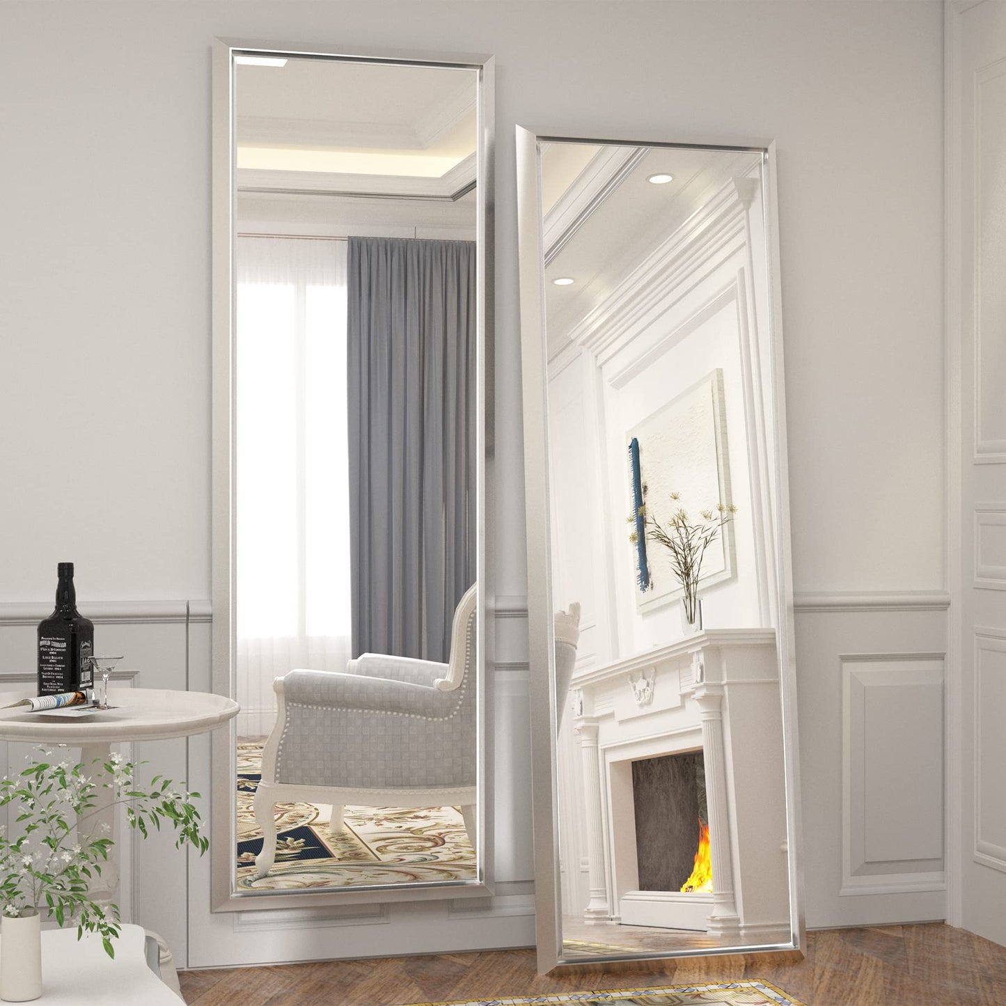 
                  
                    PILOCOS Miroir pleine longueur amélioré de 65 x 22 pouces, miroir mural avec cadre biseauté en alliage d'aluminium stéréoscopique, miroir complet pour salon (appuyé ou accroché au mur)
                  
                